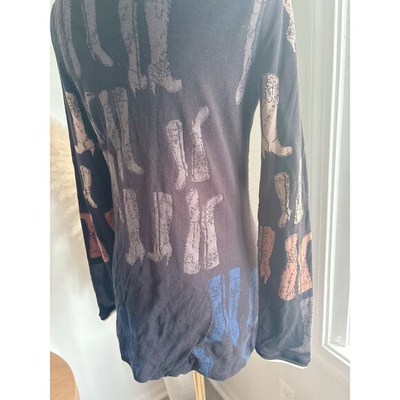 Nic + Zoe These Boots Sweater Size Small Reversible Jacquard Western - Picture 8 of 15